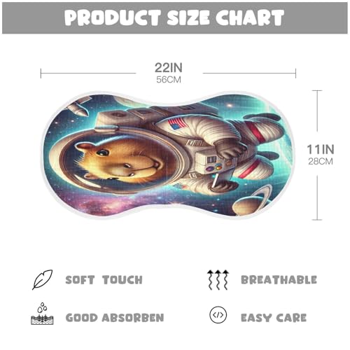 Capybara Astronaut Space Baby Burp Cloths Absorbent Muslin Burp Cloths Soft Burp Cloth Burp Rags Cotton Burp Clothes for Boy Newborn Girl Unisex 1 Pack 22x11 Inches2