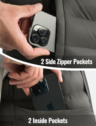 Image of Rdruko Men's Puffer Jacket with Detachable Hood Lightweight