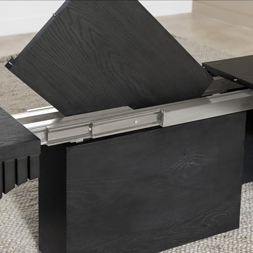 Transformer Table Round Dining Table Set, Black - image 6