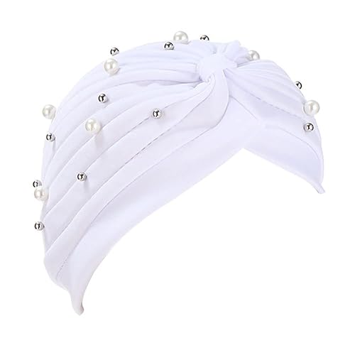 Fxhixiy Turban Hats for Women Beaded Pre Tied Knot Hats