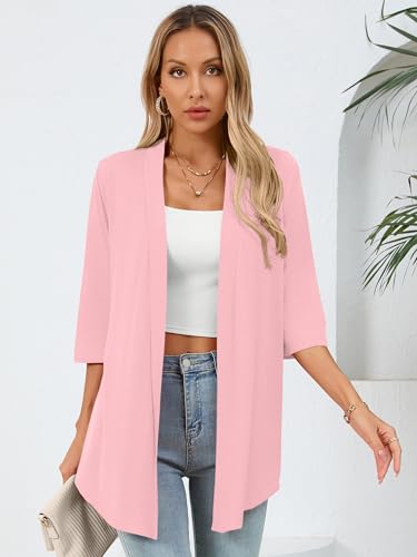 Image of Women's Lightweight Open Front Cardigans Casual Soft Drape Spring Summer Fall Cardigan S-3XL