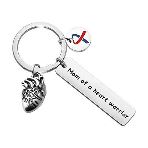 FUSTMW CHD Awareness Keychain Mom of A Heart Warrior Gifts