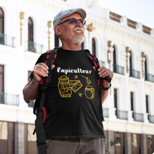 Cadeau Apiculteur - Papi Pépé Grand-Père - Abeilles Ruche Miel Jardin Apiculture - Tee-Shirt Original Fête Anniversaire – vue 3