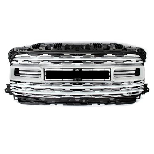 SAIQINGSP Chrome Upper Grille Painted Bright White Trim Front Grill