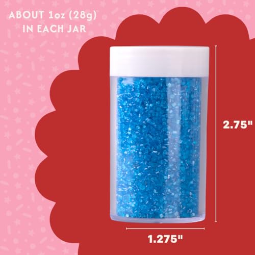 Image of Sweets Indeed 4th of July Decorating Sugar 4-Pack Set - Red White Blue and Silver Sanding Sugar for Baking & Decorating Cupcakes, Cookies, Cakes & Desserts - 4.52 ounces