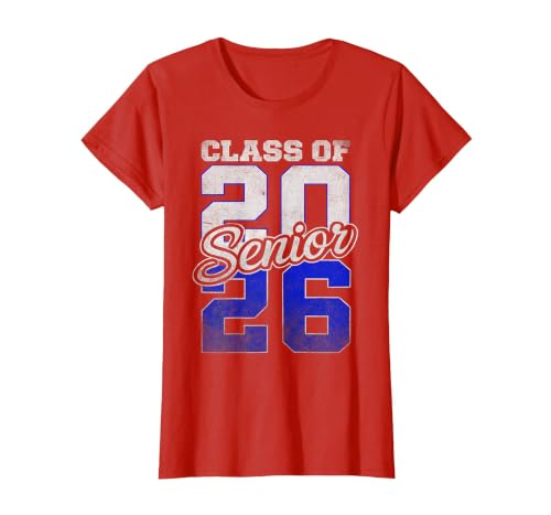 Senior 2026 Graduation My Last First Day of Class of 2026 T-Shirt, Women, Red, Medium