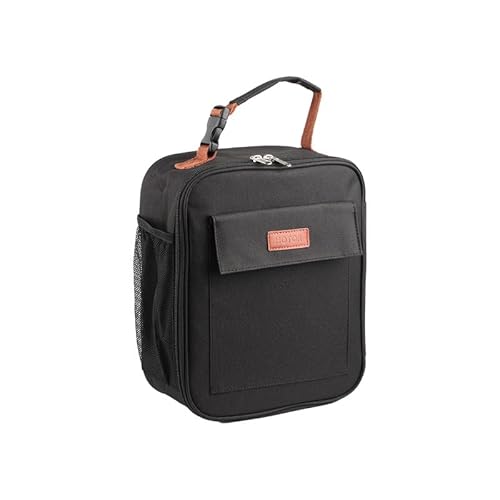 HOTOR Lonchera aislada estilo bento, a prueba de fugas y apta para microondas, perfecta para oficina, viajes, color negro, mediano, 22.8 x 10.8 x 10.5 pulgadas