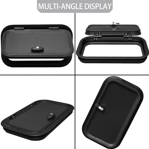 HWHongRV Rv Compartment Access Door, Aluminum Alloy Rv Baggage Door, Rv Trailer Electric Power Cord Cable Hatch with 2 Keys for Rv Pontoon Truck Camper Travel Trailer 19.7 X 11.8 Inch Blck by HWHongRV - Used condition - Image 5