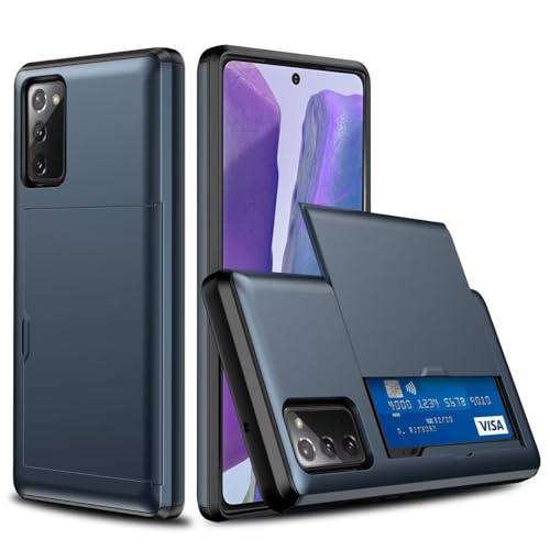 Ueokeird Case for Galaxy Note 20 5G - for Samsung Note 20 SM-N981U Wallet Case with Card Holder, Protective Dual Layer Shockproof Hidden Card Slot Phone Cover for Samsung Galaxy Note 20 Navy Blue