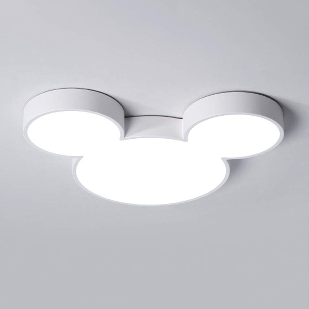 LED Lampada Da Soffitto Per Bambini Creativo Plafoniera Topolino 27W 2000Lm Cartone Animato LED Lampada Da Soffitto Moderna Camera Da Letto Plafoniera Dimmerabile 3000K 4500K 6000K 48*40*5CM ,Bianca