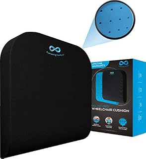 Everlasting Comfort Pure Memory Foam Wheelchair Seat Cushion - Gel Infused and Ventilated