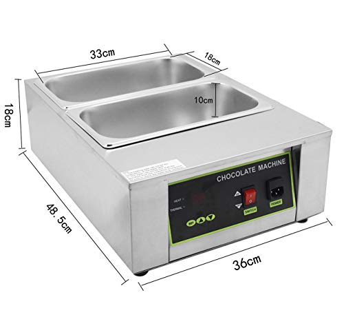 Newtry Digital 17.6Lbs Capacity 2 Pots Electric Chocolate Melting Machine Temperature Adjustable 1000W Commercial Chocolate Tempering Machine Melter Pot Heater (110V) #TOP1