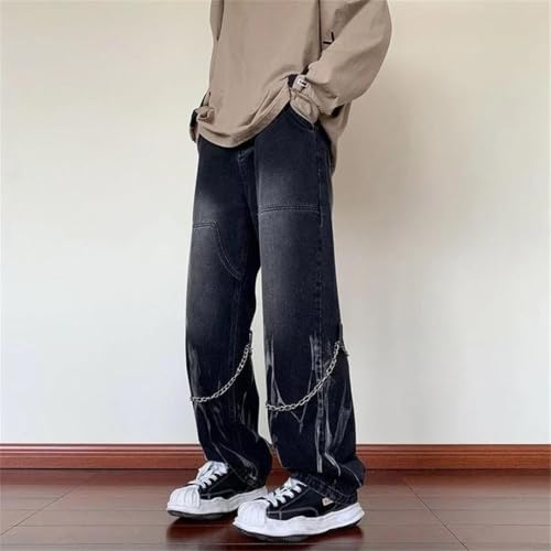 Menwide Leg Cowboy Pants Denim Trousers Street Style Jeans2