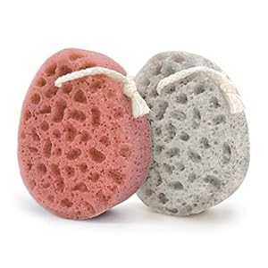 Spongentle Deep Cleansing Foam Body Loofah Sponge, Natural Colors, for Bath and Shower, Multiple Textures for Gentle and Deep Exfoliation, Generous and Rich Lather, (Pack of 2)
