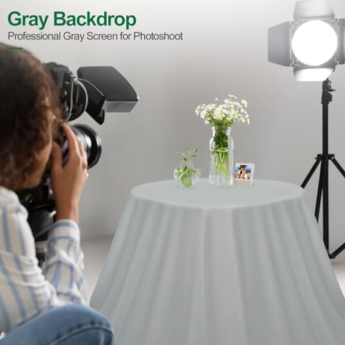 Image of EMART 6x9ft Gray Backdrop for Photography, Large Party Photo Grey Background Curtain Drapes, Washable Polyester Fabric Back Drop Screen Sheet for Birthday Video Studio Portrait Photoshoot