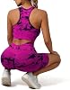 Conjunto de entrenamiento para mujer de 2 piezas con sujetador y leggings/shorts de cintura alta 8