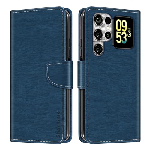 Shantime ���U�[���z�P�[�X Oukitel C62 GT �Ƃ̌݊������� �J���t���蒠�^ �J�[�h���[ �}�O�l�b�g�� �S�ʕی�V�F��(�u���[)