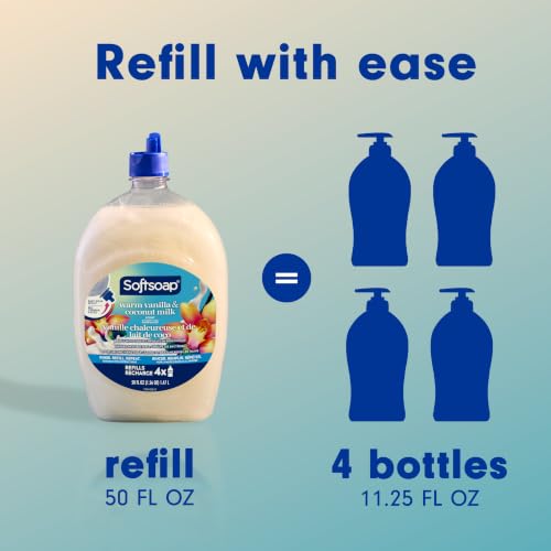 Image of Softsoap Liquid Hand Soap, Warm Vanilla and Coconut Milk, 50 fl oz Refill