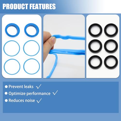 Image of Sorello Engine Valve Cover Gasket Set Compatible with Chrysler 300 Town & Country Dodge Charger Grand Caravan Jeep Cherokee Wrangler Volkswagen Routan 3.6L - Replace VS50805R