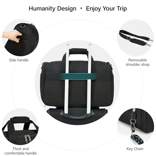 Hanke Underseat Carry On luggage Bags for Travel, Foldable Travel Bags for Women, Soft Lightweight Personal Item Travel Bag Small Carry On Bags for Airplanes, Travel Tote Bags for Women Men.(Black)