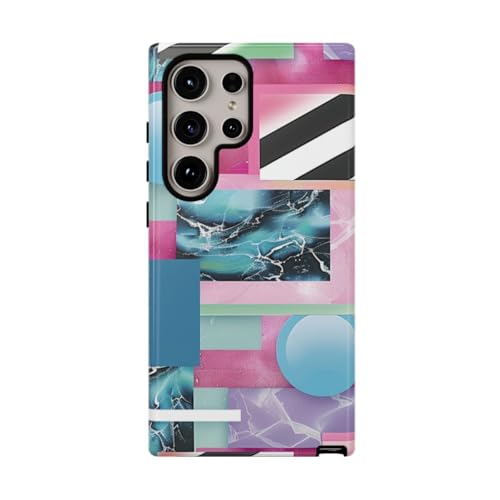 Coque Samsung S24 Ultra rigide brillante à motif géométrique abstrait