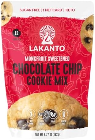 Lakanto Sugar Free Chocolate Chip Cookie Mix, Monk Fruit Sweetened, 6.77 oz