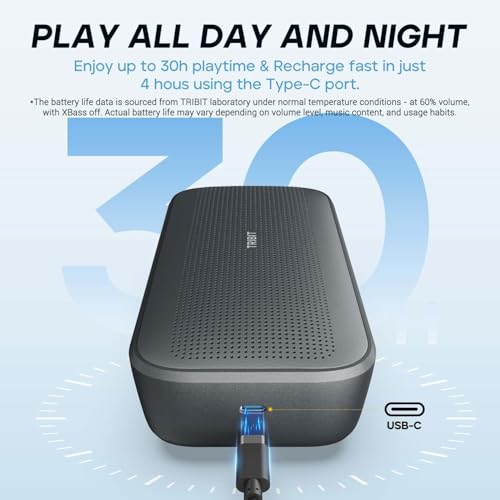 Tribit StormBox Flow Bluetooth Speaker, Speakers Bluetooth Wireless with XBass, 30H Playtime Wireless Speaker, IP67, Bluetooth 5.3, TWS, Custom EQ,... - Image 3