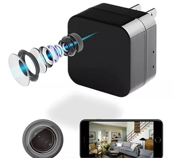 PKST WiFi Charger Spy Camera 1080P HD Resolution Motion Detection - Hidden Mini, Nanny Camera, USB Charger Camera for Home and Office 4K Spy Charger Camera