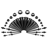 Vcmart 36PCS Ear Stretching Kit tapers and tunnels 14G-00G Gauge Expanders Plugs Set