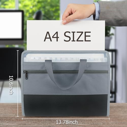 Organizador de arquivos sanfonado com zíper, pasta de arquivos expansível com 13 bolsos, organizador