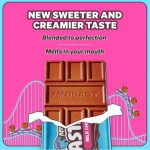 Feastables MrBeast Milchschokoladentafel - Schokolade Großpackung 10 leckere Milchschokoladenriegel á 60g - Ideal als Geschenk und für Geburtstagsfeiern.