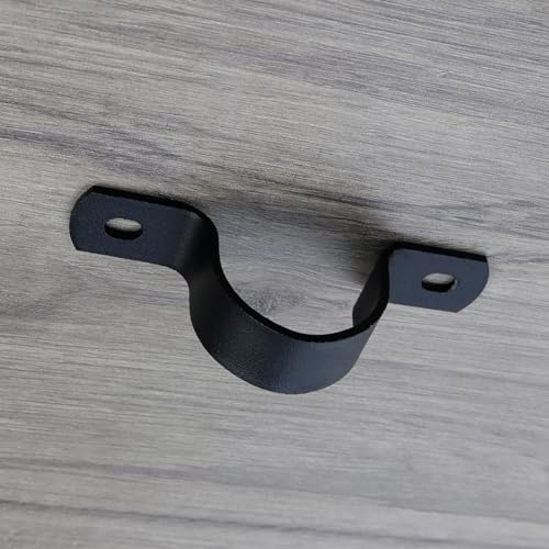 LC LICTOP 0.78\" Pipe Strap, Two Hole Fixing U Bracket, Rigid Pipe Strap Clamp for Pipe Plumbing System, 12Pcs Black U Clamps - Thumbnail 5