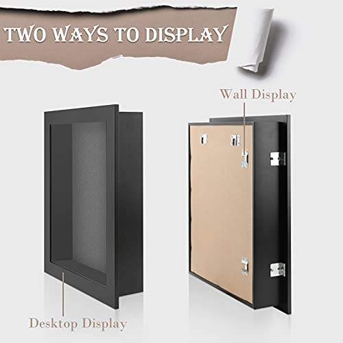 Golden State Art, 11X14 Shadow Box Frame Display Case, 2-Inch Depth, Great For Collages, Collections, Mementos, 6 Pins Included (Black, 1 Pack) #TOP3