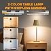 LUTEC 4 Pack Cordless Table Lamp,6000mAh Rechargeable Battery Operated Desk Lamp,Two Adjustable Heights,Waterproof, Touch Control & 3 Color Stepless Dimming for Restaurant/Bedroom/Bars/Outdoor (Gold)