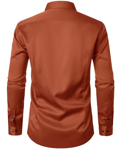 ZEROYAA Men's Long Sleeve Dress Shirt Modern Slim Fit Wrinkle-Free Casual Business Button Up Shirts3