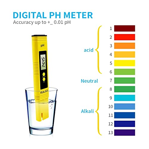 Kuled Ph Meter, Tds Meter, Water Quality Test Meter, 3 In 1 High Accuracy Water Quality Tester, For Hydroponics, Aquariums, Drinking Water, Ro System, Fishpond And Swimming Pool #TOP3