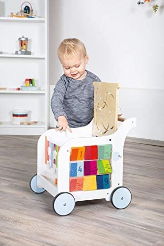 Wooden Elephant Baby Walker- 5 In 1 Rainbow Activity Center For Toddlers- Interactive Toy With Shape Sorter, Puzzle Maze,Chalkboard, Compass- Develops Coordination And Fine Motor Skills Age 12+ Mths #TOP6