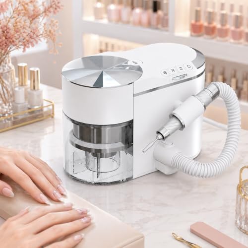 Frez do paznokci 2 w 1, profesjonalny odkurzacz 200 W, 30 000 obr./min, silnik bezszczotkowy, cichy ≤ 68 dB, 4 przyciski, do manicure i zdobienia paznokci