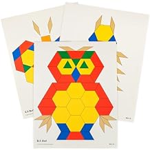LEARNING ADVANTAGE Pattern Block Activity Cards | In-Home Learning Activity for Early Math & Geometry | Set of 20 | Teach Creativity, Sequencing and Patterning