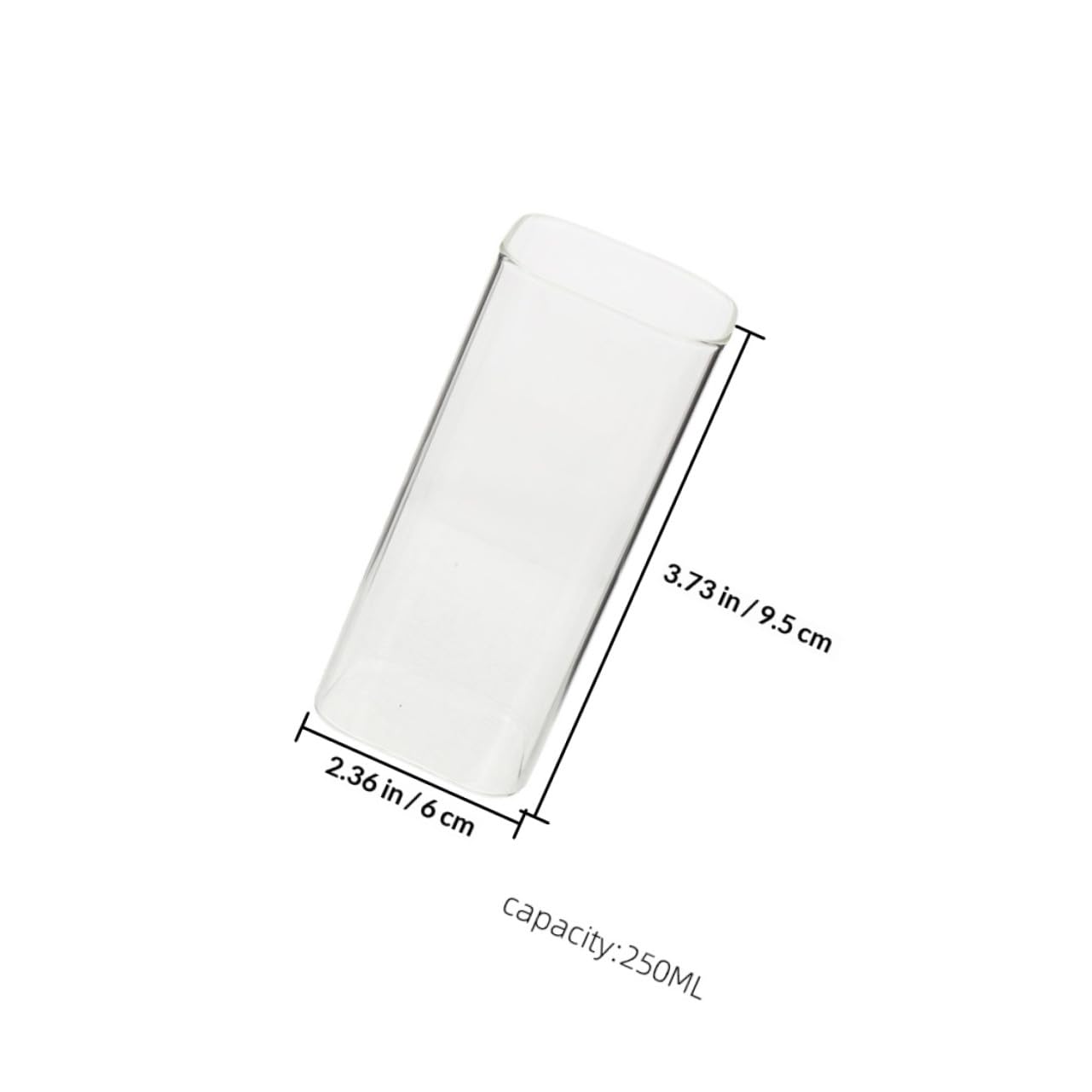 Bicchieri Quadrati in Vetro Resistente al Calore Set di 6 da 250ml Eleganti e Versatili per Caffè e Bevande, per Ristoranti e Occasioni Raffinate
