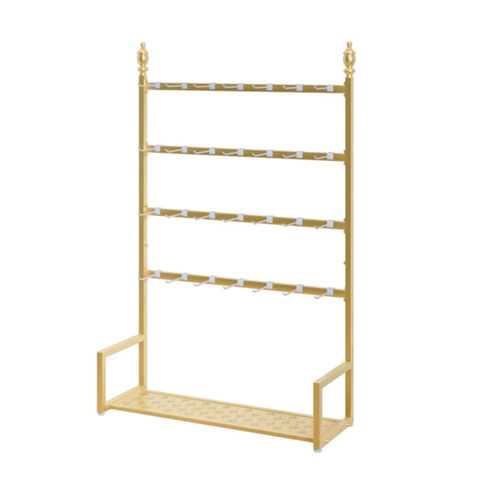 JYBNBBE Multifunctional Floor Standing Display Rack, Adjustable Shelving for Socks, Underwear and Scarves,Gold-100x35x155cm