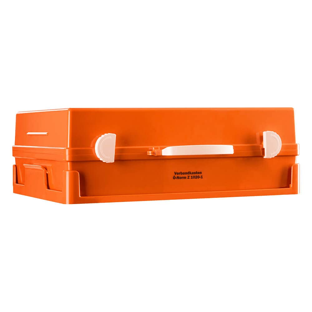SÖHNGEN Erste-Hilfe-Koffer Verwaltung, Wandhalterung, orange, ÖNORM Z 1020 Typ 1 aus Kunststoff, Art.-Nr. 390210 | Verbandskasten | Notfallkoffer | Erste Hilfe Kasten