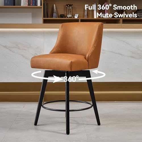 Image of 26 inch Counter Height Swivel Bar Stools, Set of 2, Brown