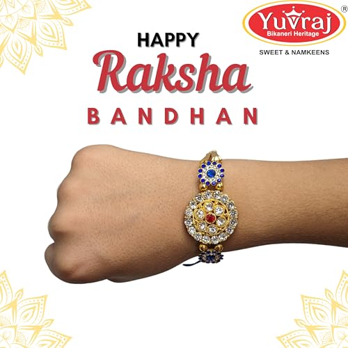 Image of Rakhi Premium Matal plate Bhiya Bhabhi Rakhiset of 3 dsn 8