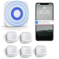 JJGELOS WiFi Water Leak Detectors for Home: 110dB Water Alarm Leak Detector with APP Real-time Notification | 5Pack Water Detector Alarm with Remote APP Control, 2.4G Water Alarms for Basements