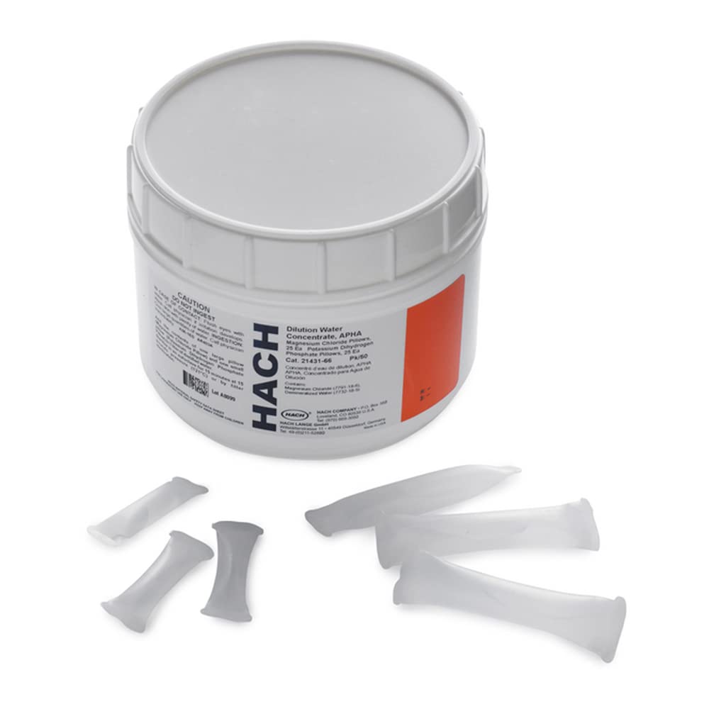 Hach 2143166 Buffered Dilution Water Pillows, (Pack of 25)