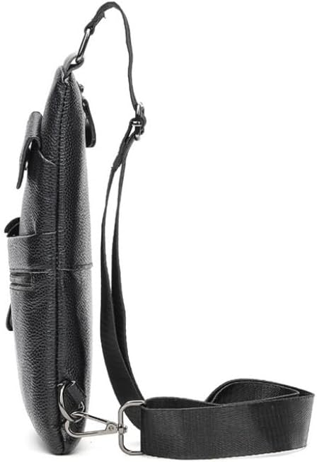 Men's Shoulder Bag Made of Single Layer Cowhide Multi Functional Strap