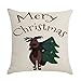 Produktbild Moonuy 18 x 18 Zoll Frohe Weihnachten Kissenbezug Weihnachten Kissenbezug Leinen Kissenbezug Sofa Pad Set Leinen Home Decoration