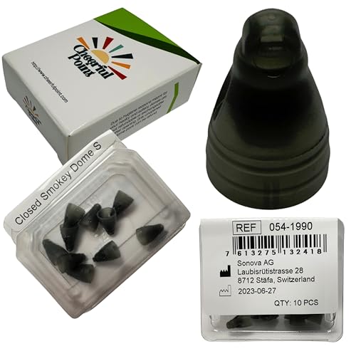 Phonak 4.0 Closed Smokey Hearing Aid Domes, Small Size (0.24 inch=6 mm), 10 Domes in 1 Pack, Hearing aid Domes Manufactured by Sonova in Switzerland (OEM), 054-1990