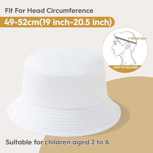 12 Pieces Kids Bucket Hat For Children Aged 2–6 Years, Cotton Blank Sun Hat For DIY Sublimation Tie Dye2